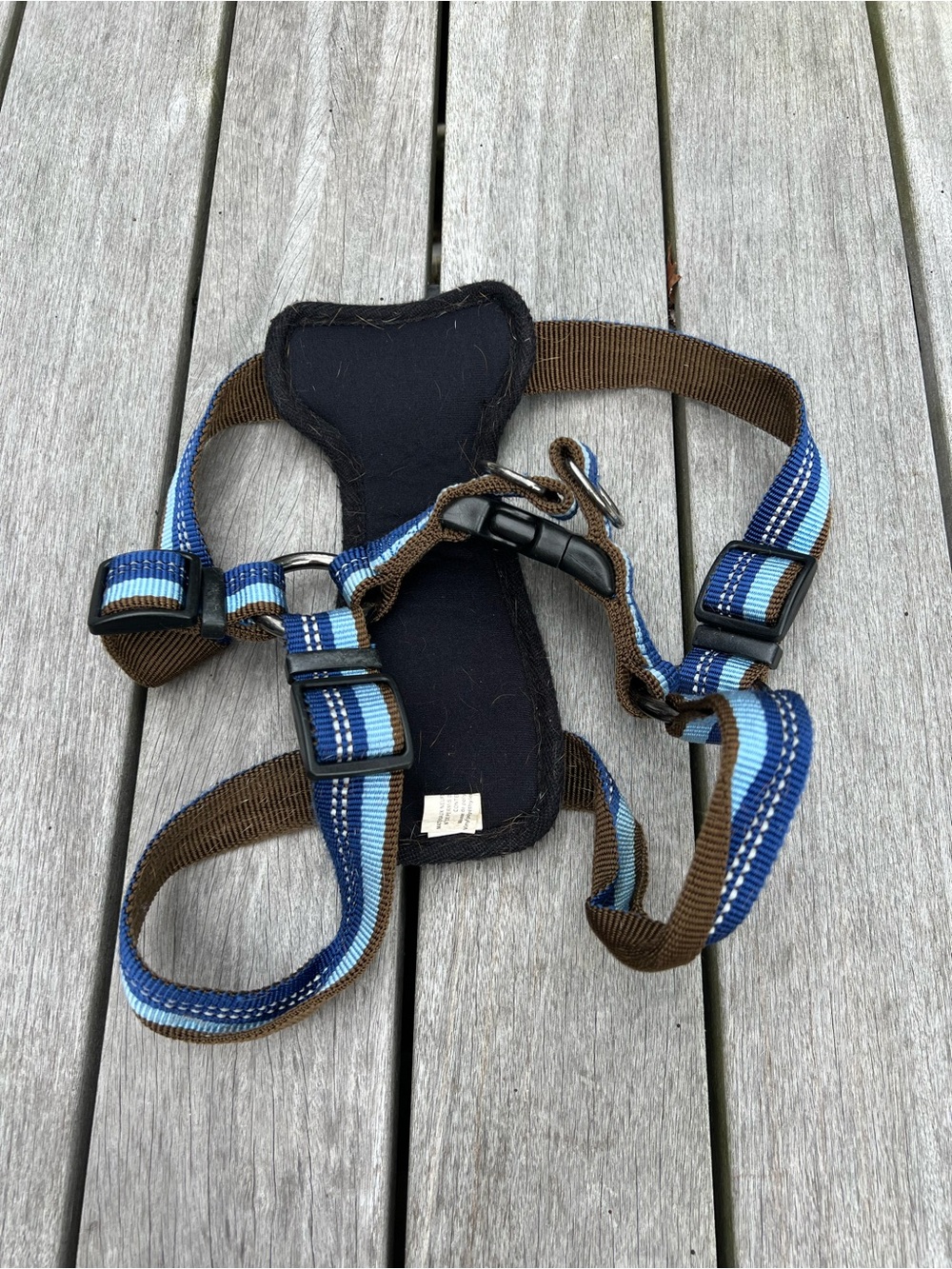 💙🖤Dog Harness Blue and Black Striped high quality